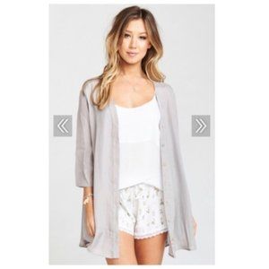 Show Me Your MuMu Light Gray Button-Front Tunic